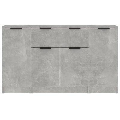 vidaXL Sideboards 3 Stk. Betongrau Holzwerkstoff