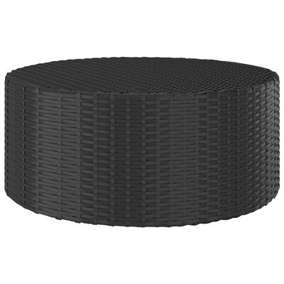 vidaXL 7-tlg. Garten-Sofagarnitur mit Auflagen Poly Rattan Schwarz