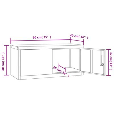 vidaXL Aktenschrank Hellgrau 90x40x145 cm Stahl