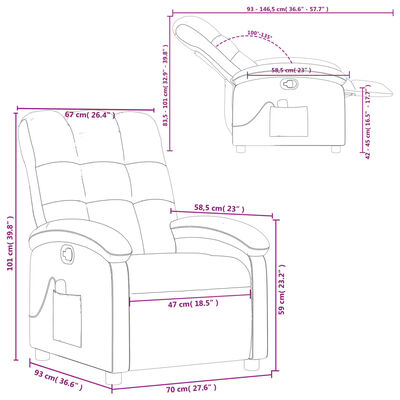 vidaXL Massagesessel Braun Stoff