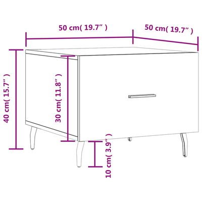 vidaXL Couchtisch Grau Sonoma 50x50x40 cm Holzwerkstoff