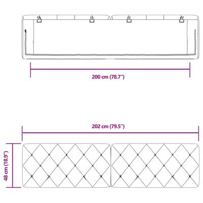 vidaXL Kopfteil-Kissen Dunkelgrau 200 cm Samt