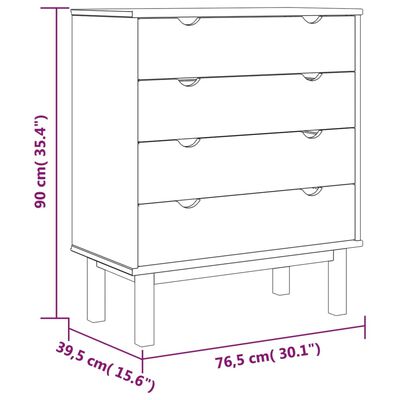 vidaXL Schubladenschrank OTTA Braun&Weiß 76,5x39,5x90 cm Massivholz