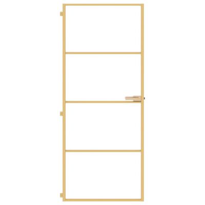 vidaXL Innentür Schlank Golden 83x201,5 cm Hartglas und Aluminium