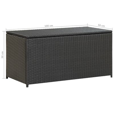 vidaXL Gartenbox Poly Rattan 100x50x50 cm Schwarz