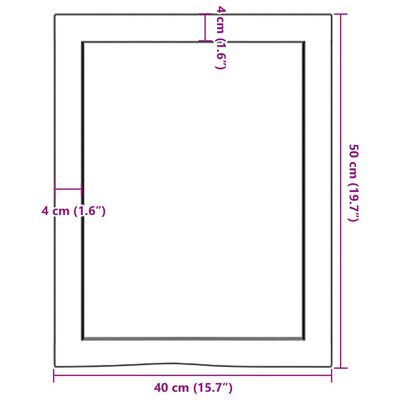 vidaXL Waschtischplatte Hellbraun 40x50x(2-6) cm Massivholz Behandelt