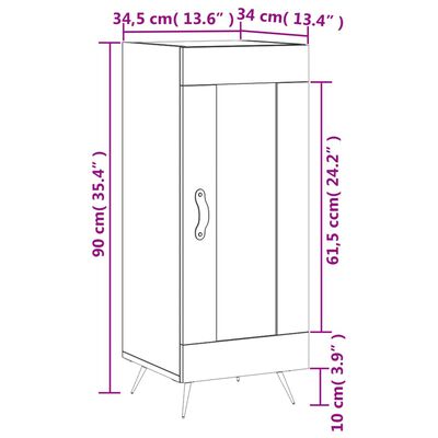 vidaXL Sideboard Weiß 34,5x34x90 cm Holzwerkstoff