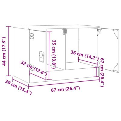 vidaXL TV-Schrank Olivgrün 67x39x44 cm Stahl