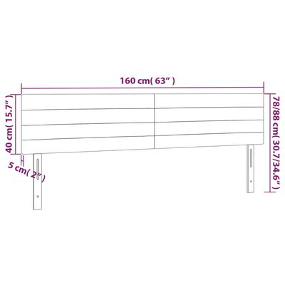 vidaXL Kopfteile 2 Stk. Dunkelgrau 80x5x78/88 cm Stoff