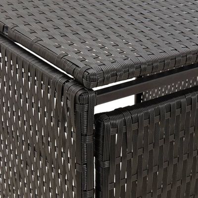 vidaXL Mülltonnenbox für 1 Tonne Schwarz 70x80x117 cm Poly Rattan