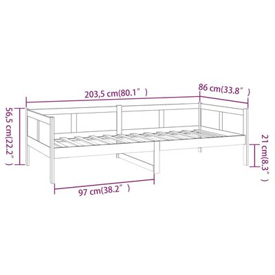 vidaXL Tagesbett Grau Massivholz Kiefer 80x200 cm