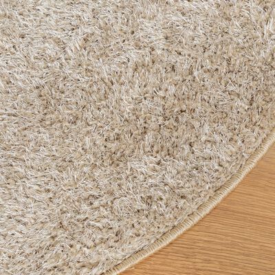 vidaXL Teppich ISTAN Hochflor Glänzend Beige Ø 120 cm