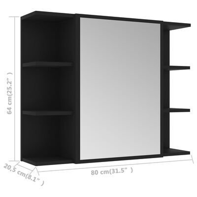 vidaXL 3-tlg. Badmöbel-Set Schwarz Holzwerkstoff