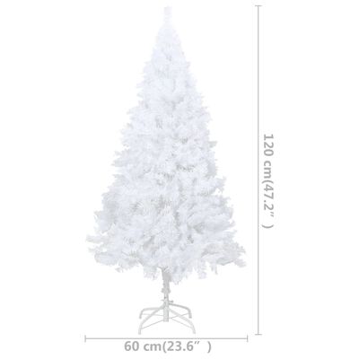 vidaXL Künstlicher Weihnachtsbaum mit Beleuchtung & Kugeln Weiß 120 cm