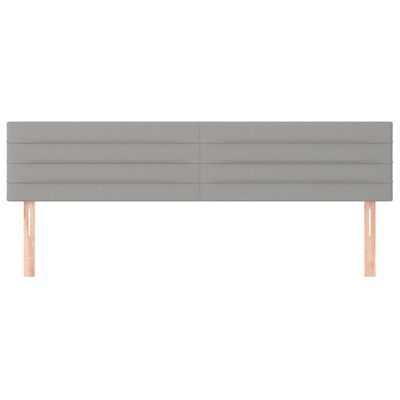 vidaXL Kopfteile 2 Stk. Hellgrau 100x5x78/88 cm Stoff