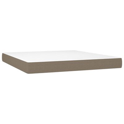 vidaXL Boxspringbett mit Matratze & LED Taupe 180x200 cm Stoff