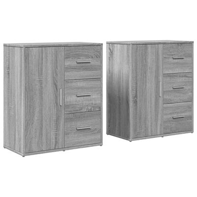 vidaXL Sideboards 2 Stk. Grau Sonoma-Eiche 60x31x70 cm Holzwerkstoff