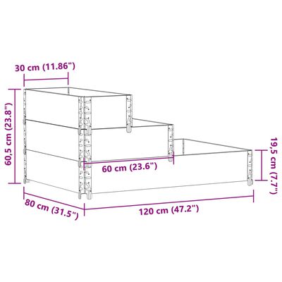 vidaXL Paletten-Aufsatzrahmen 3-fach 120x80 cm Massivholz Kiefer