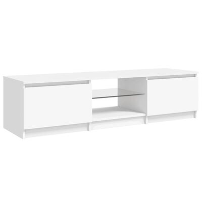 vidaXL TV-Schrank mit LED-Leuchten Weiß 140x40x35,5 cm