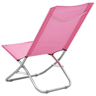 vidaXL Klappbare Strandstühle 2 Stk. Rosa Stoff