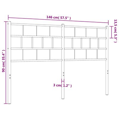 vidaXL Kopfteil Metall Weiß 140 cm