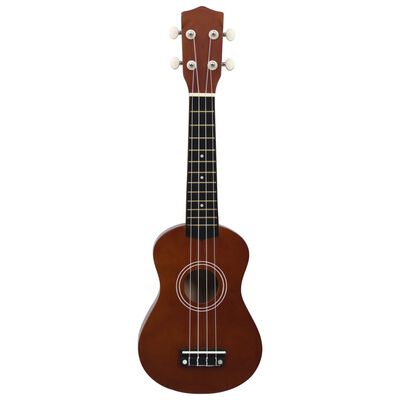 vidaXL Sopran Ukulele Set für Kinder mit Tasche Dunkles Holz 21"