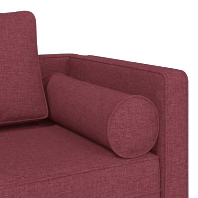 vidaXL Chaiselongue mit Kissen Weinrot Stoff