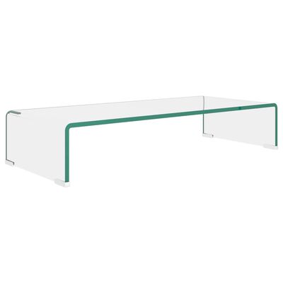 vidaXL TV-Tisch/Bildschirmerhöhung Glas Transparent 70x30x13 cm