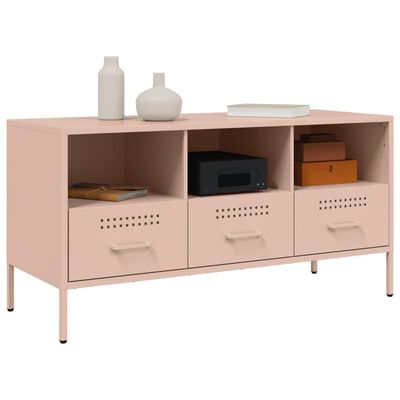 vidaXL TV-Schrank Rosa 100,5x39x50,5 cm Stahl