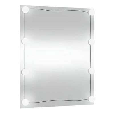 vidaXL Wandspiegel mit LED-Leuchten 50x60 cm Glas Rechteckig