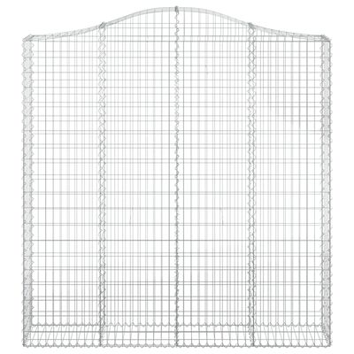 vidaXL Gabionen mit Hochbogen 4 Stk. 200x30x200/220cm Verzinktes Eisen