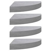 vidaXL Eck-Schweberegale 4 Stk. Betongrau 35x35x3,8 cm MDF