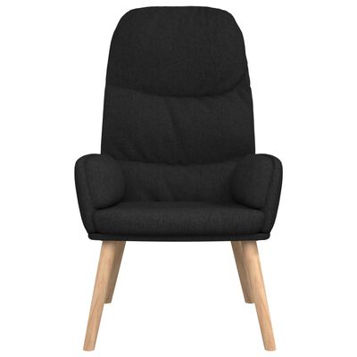 vidaXL Relaxsessel mit Hocker Schwarz Stoff