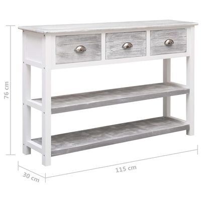 vidaXL Sideboard Antik-Grau 115x30x76 cm Holz