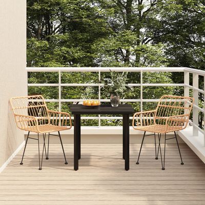 vidaXL 3-tlg. Garten-Essgruppe Poly Rattan