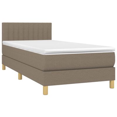 vidaXL Boxspringbett mit Matratze Taupe 80x200 cm Stoff