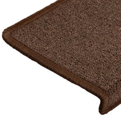 vidaXL Teppich-Treppenstufen 15 Stk. 65x21x4 cm Braun