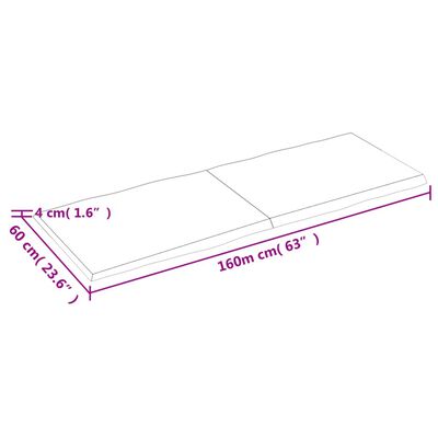 vidaXL Tischplatte 160x60x(2-4) cm Massivholz Behandelt Baumkante