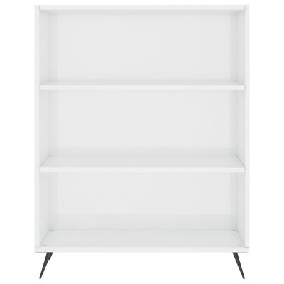 vidaXL Bücherregal Hochglanz-Weiß 69,5x32,5x90 cm Holzwerkstoff