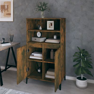 vidaXL Highboard Räuchereiche 60x36x110 cm Holzwerkstoff