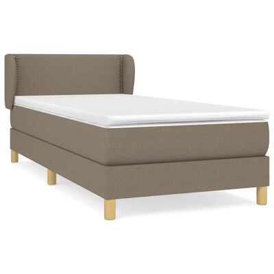 vidaXL Boxspringbett mit Matratze Taupe 80x200 cm Stoff