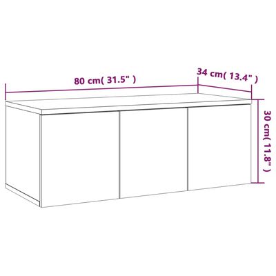 vidaXL TV-Schrank Grau Sonoma 80x34x30 cm Holzwerkstoff