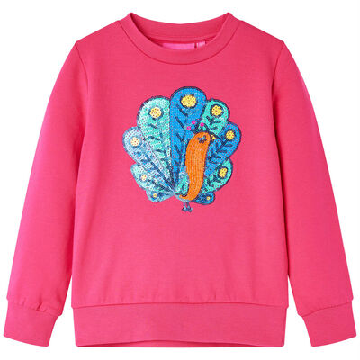 Kinder-Sweatshirt Knallrosa 128