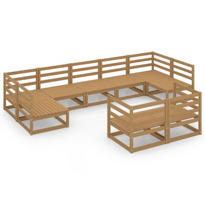 vidaXL 9-tlg. Garten-Lounge-Set Massivholz Kiefer