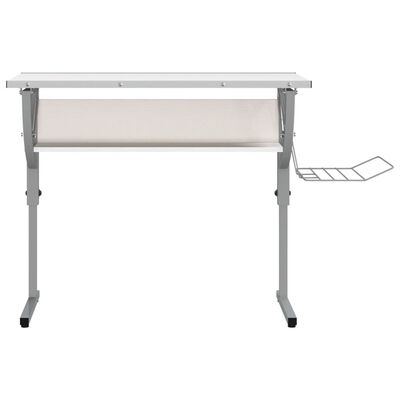 vidaXL Basteltisch Weiß & Grau 110x53x(58-87) cm Holzwerkstoff & Stahl