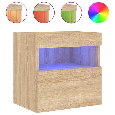 vidaXL TV-Wandschrank mit LED-Leuchten Sonoma-Eiche 40x30x40 cm