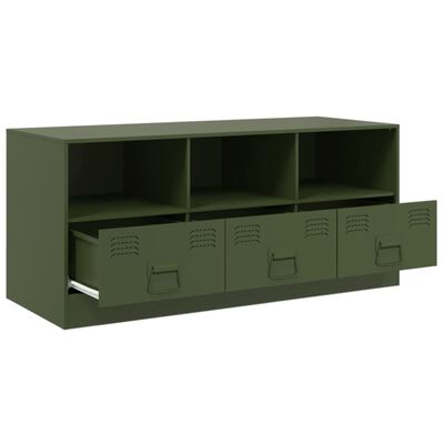 vidaXL TV-Schrank Olivgrün 99x39x44 cm Stahl