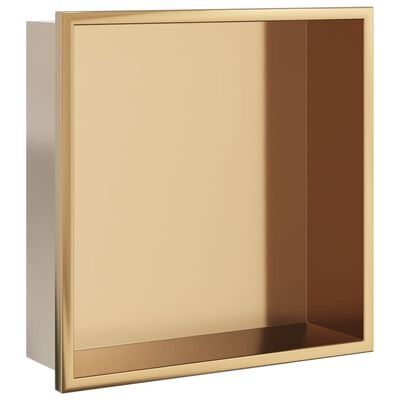 vidaXL Duschnische Golden Gebürstet 32x32x9 cm Edelstahl