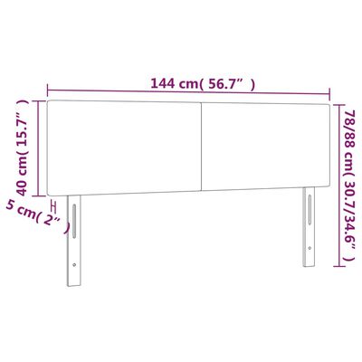 vidaXL Kopfteile 2 Stk. Hellgrau 72x5x78/88 cm Samt