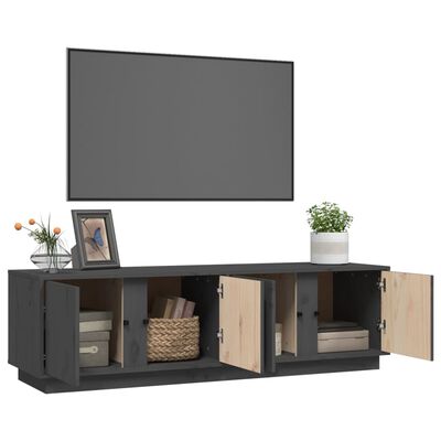 vidaXL TV-Schrank Grau 140x40x40 cm Massivholz Kiefer